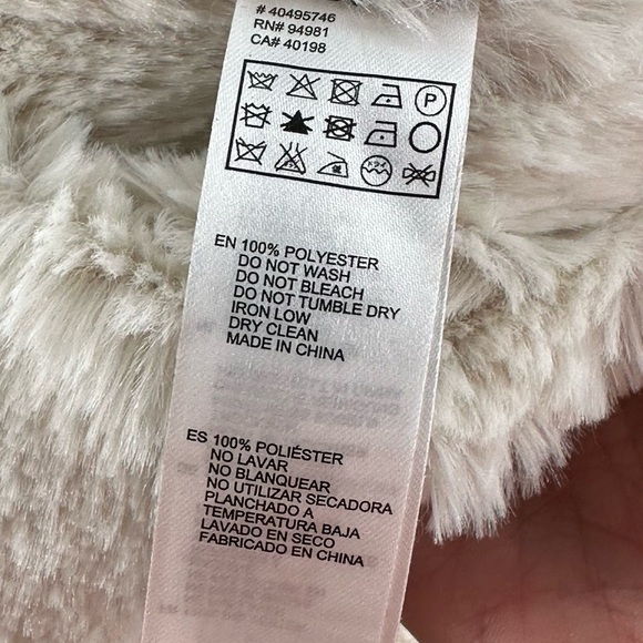 Forever 21 jacket size S beige cream faux shearling fur cozy southwestern - Picture 9 of 10